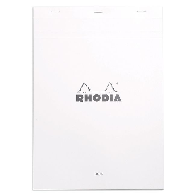 Rhodia Notepad, No18 A4, Lined - White, 8 1/4"" x 11 3/4""" (18601C)