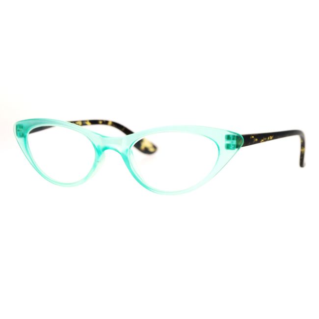 Womens Magnified Reading Glasses Cateye Fashion Frames Spring Hinge Mint +1.50