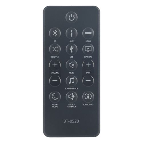 WINFLIKE Replacement Remote fit for Bar Studio 2.0 Channel Soundbar BT-0520 MPN BAR20AIOBLKAM UPC 0050036363372, 0050036363068