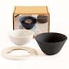 Hasamiyaki New Ceramic Coffee Filter & Dripper | Paper Filterless | Black | Gift Present EthicalHouse (Full Set)