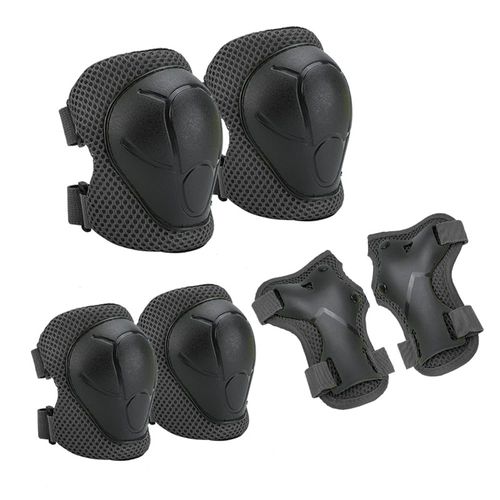 Knee Pad Set Children, Inline Protectors 6 in 1 Protective Equipment for 3-7 Years Children, Elbow Pads, Wrist Pads for Skating, Skateboard, Scooter, Black