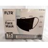 New FLTR 3 Layer Adjustable Disposable Face Mask 375 Count Black - 5 Boxes SAVE