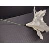 Artificial single cattleya orchid blossom WHITE