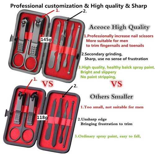 Manicure Set, 8 in 1 Portable Travel Essential Nail Clipper Set, Fashion Professional Stainless Steel Nail Clippers Pedicure Kit Grooming Gift For Men Women Friends and Parents