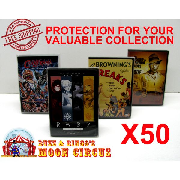 50x DVD STANDARD CASE (SIZE DV 1) -CLEAR PLASTIC PROTECTIVE BOX PROTECTOR SLEEVE