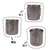 A.S.F. OUTDOOR 420ml Titanium Mug with Lid Single Wall Folding Handle