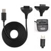 Hakeeta Charging Cable for XBOX 360 Controller XBOX 360 Controller 2 in 1 Cable for XBOX 360 Controller ABS Plastic (Black)