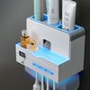 RUN Home Household Toothbrush Sterilizer Rechargeable Wall Mount UV-C, White