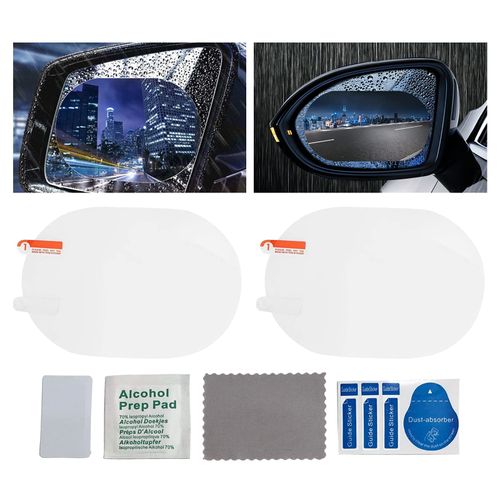 2 Pcs Car Rearview Mirror Films - Anti Fog, Rainproof, Waterproof Car Mirror Rain Protector Film for Cars, Trucks, Vans, Motorcycles