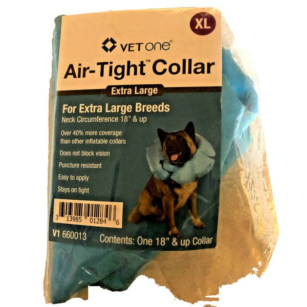 Vet One Blue Air-Tight Inflatable Pet Collar Extra Large Breeds NEW