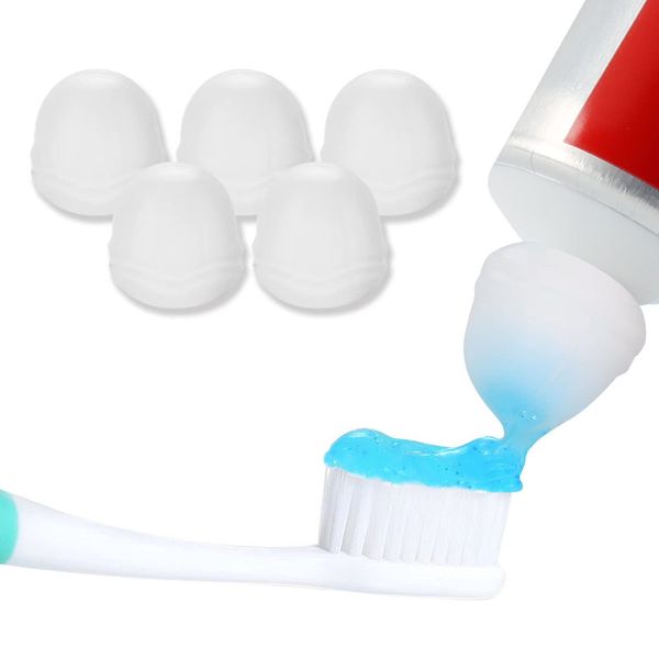 Self-Closing Toothpaste Caps,5 Pcs Toothpaste Squeezers Cap Keeps Toothpaste No Mess or Waste,Simple and Practical for Every Home by HIJAJA