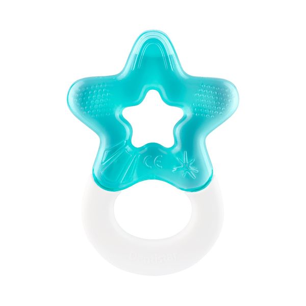 Dentistar Cool Teething Star Pack of 1, Teething Baby Toy for Infants Aged 3+ Months, Soft Silicone Baby Teething Ring for Tooth and Gum Pain Relief – Turquoise