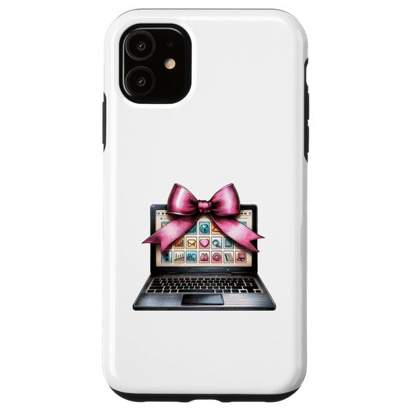 Coquette Bow Educational Technologist Tech Girl Mom Mama Case for iPhone 11