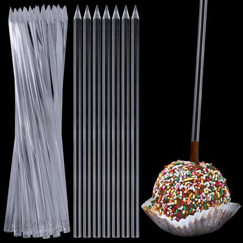 HANSGO 28PCS Acrylic Candy Sticks, 6 Inch Clear Pointed Acrylic Rods for Cake Pops, Dessert, Caramel Apples, Chocolate Covered Apples, Lollipops - 0.2 Inch Diameter