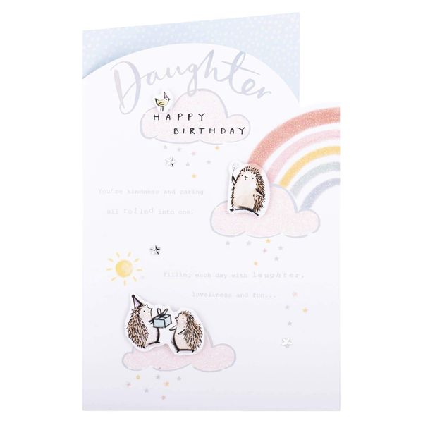 Clintons: Hedgies And Rainbow Daughter Birthday Card 149x229mm, multi, 1149741