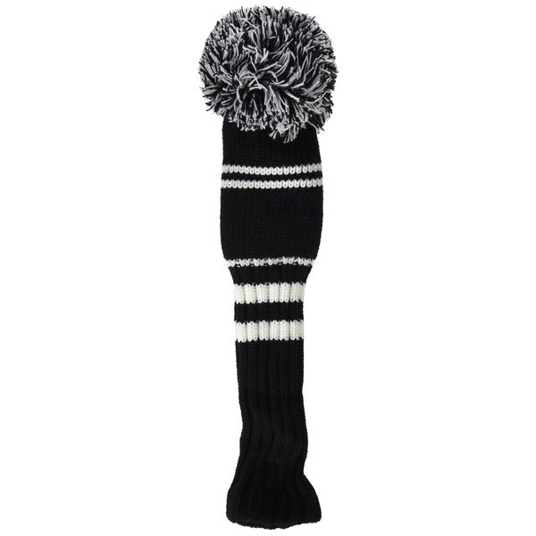 Longridge Fairway Pom Pom Golf Head Cover - White/Black, WCNOPPFW