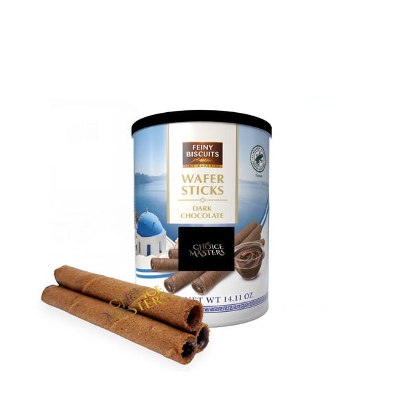 Wafer Rolls With Deliciously Fine Dark Chocolate Flavored Cream (50%) Gift Tin - Irresistible Tea Time Treat - 400 g