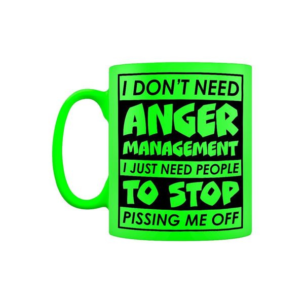 I Don't Need Anger Management Green Neon Mug