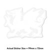 Small 100mm 'Welsh Dragon' Clear Static Window Cling Sticker/Decal (White) (WC00118092)