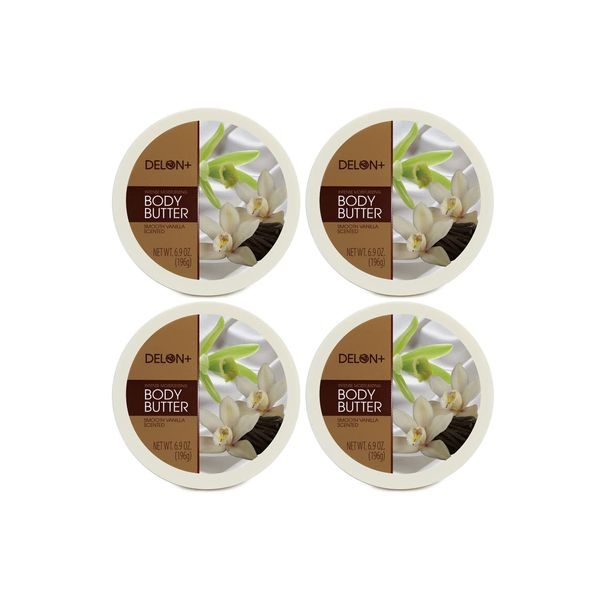 Delon+ Delon Intense Moisturizing Smooth Vanilla Body Butter 6.9 Oz (4-Pack)