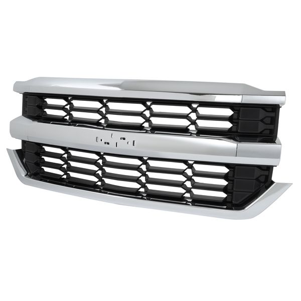 For 2016-2018 2017 Chevrolet Silverado 1500 Front Upper Grille Chrome Grill