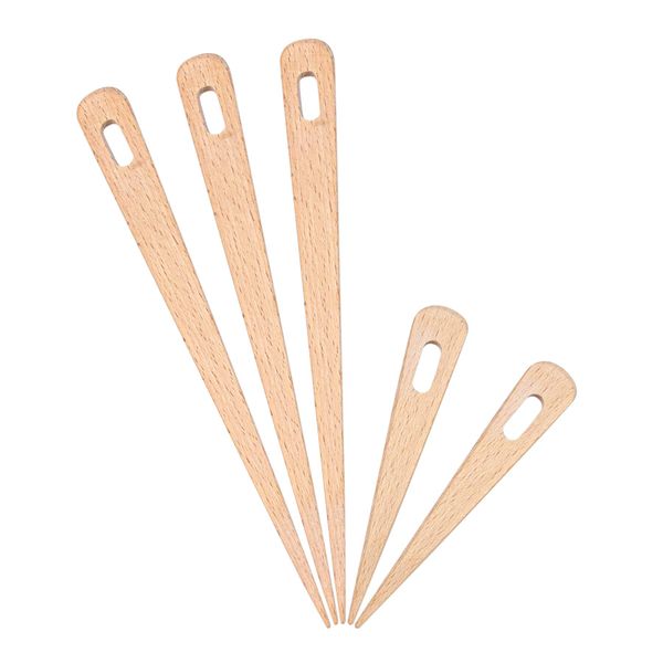 AUEAR, 5 Pack Wood Weaving Crochet Needle Wooden Hand Loom Stick Tapestry Sewing Making DIY Crafts Tools