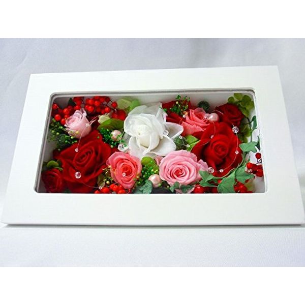 Preserved Flowers White Frame Arrangement Premier