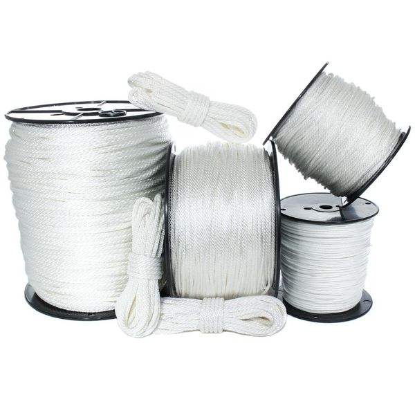 GOLBERG G White Solid Braid Nylon Rope (1/8 Inch, 100 Feet) - Anchor, Tow-Lines, Boating, Mooring, Camping, Pulleys, Blocks, DIY Projects, Outdoors