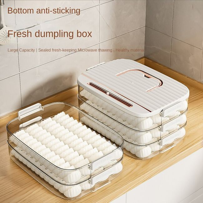 Dumpling Freezer Storage Trays Large Capacity Stacking Storage Tray for  Home Kitchen Refrigerator Orange First Floor 