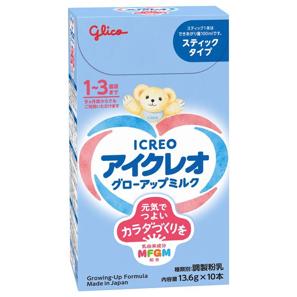 Icreo Glow-Up Milk, Stick Type, Infant Powder, Follow-up Milk, MFGM, Iron, Calcium, Vitamin D