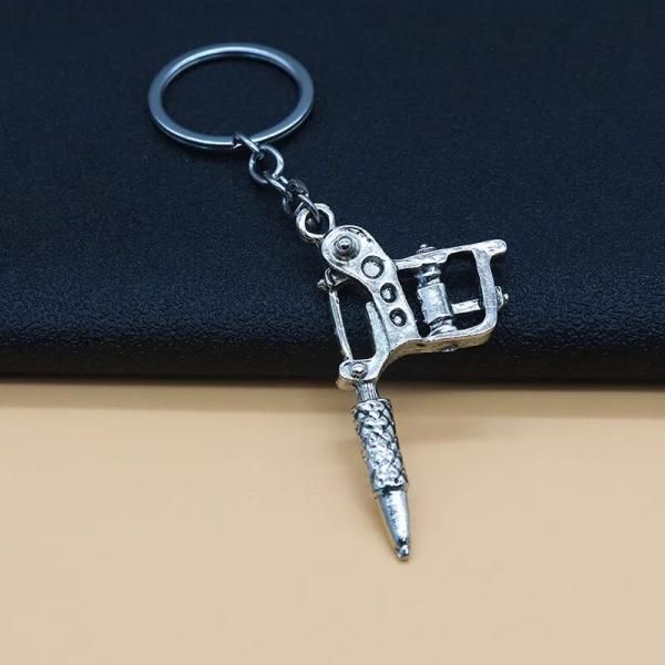 Tattoo Machine Pendant Keychain Car Backpack Buckle Unisex Daily Necessities Gift Alloy