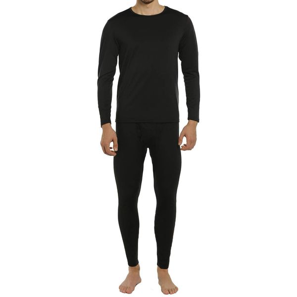 ViCherub Thermal Underwear for Men Fleece Lined Long Johns Thermals Top and Bottom Set Base Layer for Cold Weather Black XL