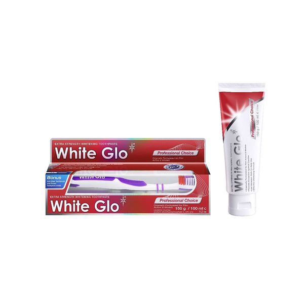 White Glo Extra Strength Whitening Toothpaste Professional Choice 100ml - 2 Packs