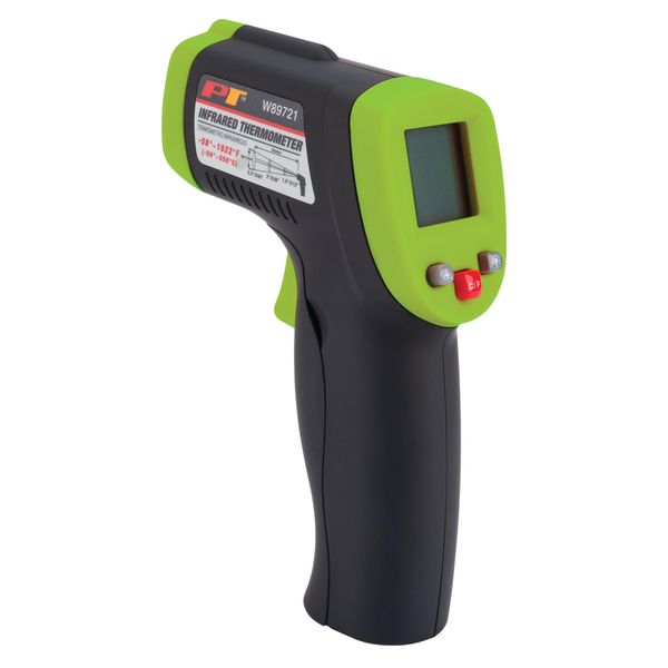 Performance Tool W89721 Non-Contact Digital Laser Infrared Thermometer, Orange and Black With 12:1 Spot Ratio