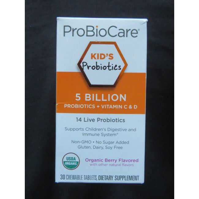 ProBioCare Kid's 5 Billion Probiotics + Vitamin C & D 30 Chewable Tablets Berry