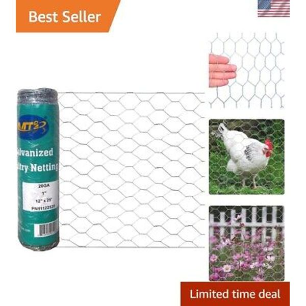 Durable 20GA Hexagonal Chicken Wire Mesh for Garden Fences and Pet Enclosures