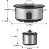 Kenmore 7 Quart Slow Cooker - Programmable Crock Pot with Dipper, Stainless Stee