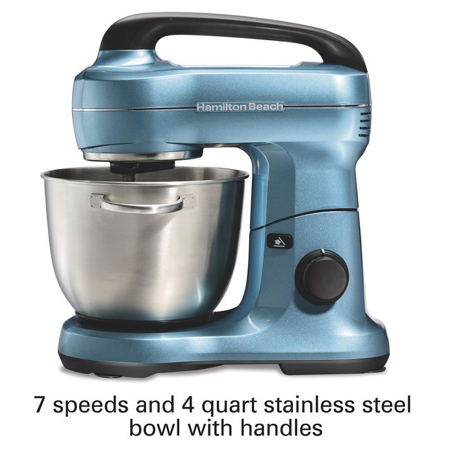 Hamilton Beach 4 Qt 7-Speed Stand Mixer, Stainless Steel Bowl