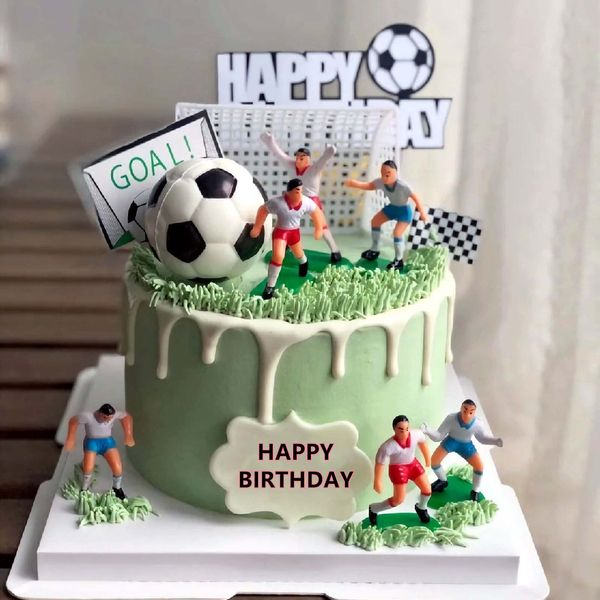 Soccer Cake Topper,14pcs Soccer Players Toys Football Cake Topper Decorations Soccer Ball Soccer Player Cake Decorations For Soccer Party Theme DecorationsMen Boy Birthday Cupcake Topper…