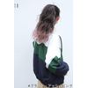 Brightlele cy73x-K-PK Gradient Ponytail, Long, Two-Tone Wave, Wig, One-Touch Extension