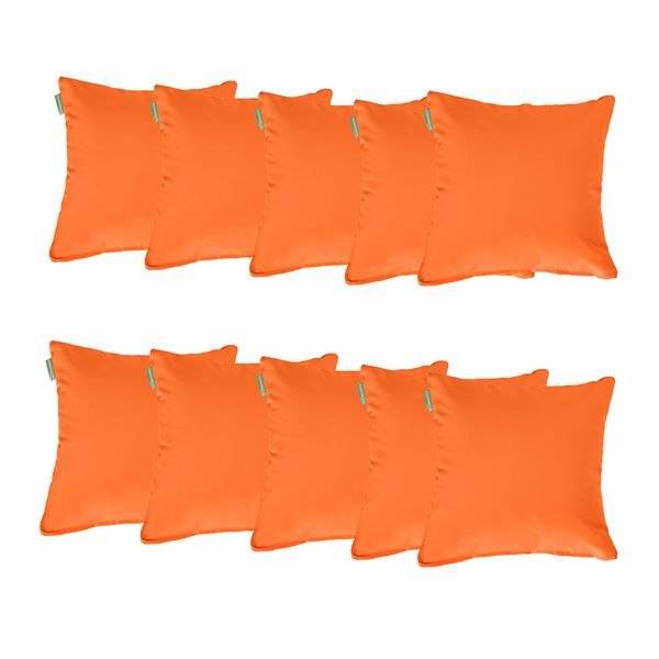 Gardenista 18" Garden Scatter Cushion | Outdoor Water Resistant Garden Furniture Pillow | Soft and Comfy Patio Furniture Cushions | Throw Pillows for Sofa, Couch, Balcony - 10 Pack (Orange)