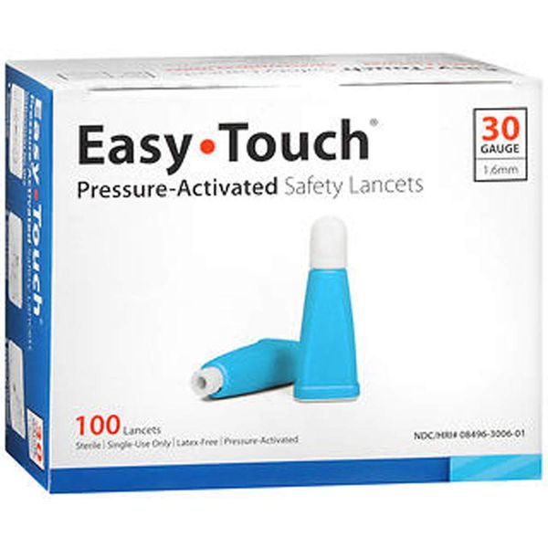 Easy Touch Pressure-Activated Safety Lancets 30 Gauge - 100 ct, Pack of 2