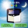 4Pack CLAONER Solar Power 128 LED Lights PIR Motion Sensor Outdoor Security Lamp