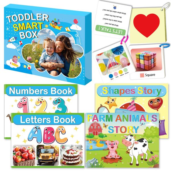 Elfew Learning Books for 2-3 Year Olds Toddlers, Toddler Flash Cards and Quiet Books for Toddlers 1-3, Learning & Education Toys, Montessori Toy, Birthday Gifts for Age 1 +Years Old Boys and Girls