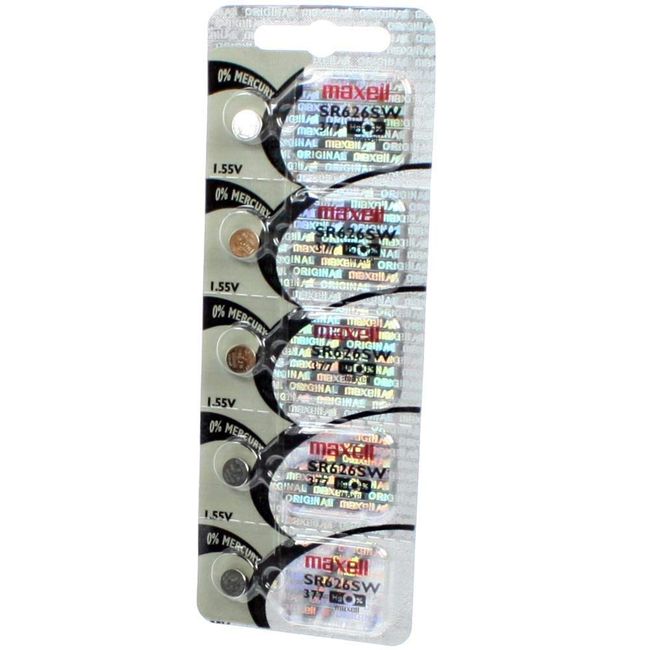 5 Maxell SR626SW 377 Silver Oxide Watch Batteries 3-Pack