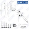 FixRello Universal Inline uPVC Window Handle – Lockable, Ambidextrous, Multi-Spindle – Gold (2 Pack)