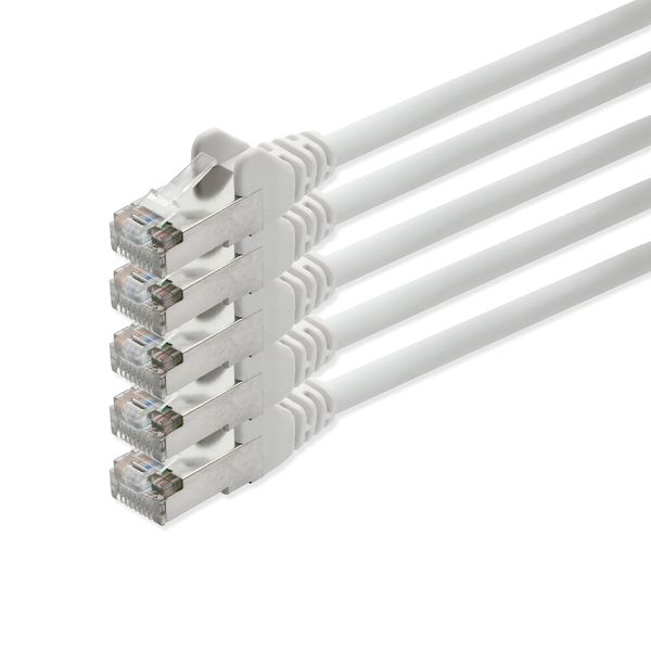 1aTTack CAT5 FTP foil-shielded network cable with 2x RJ45 connector set (5 pieces) 2m white
