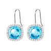 Franki Baker Square Blue Topaz CZ & Sterling Silver Necklace & Earring Set