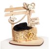 Gettin Hitched Western Affection Wedding Cake Topper: Heart Color: SILVER