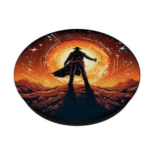 Traveling Cowboy in Space looking for new Planets and Moon PopSockets Standard PopGrip